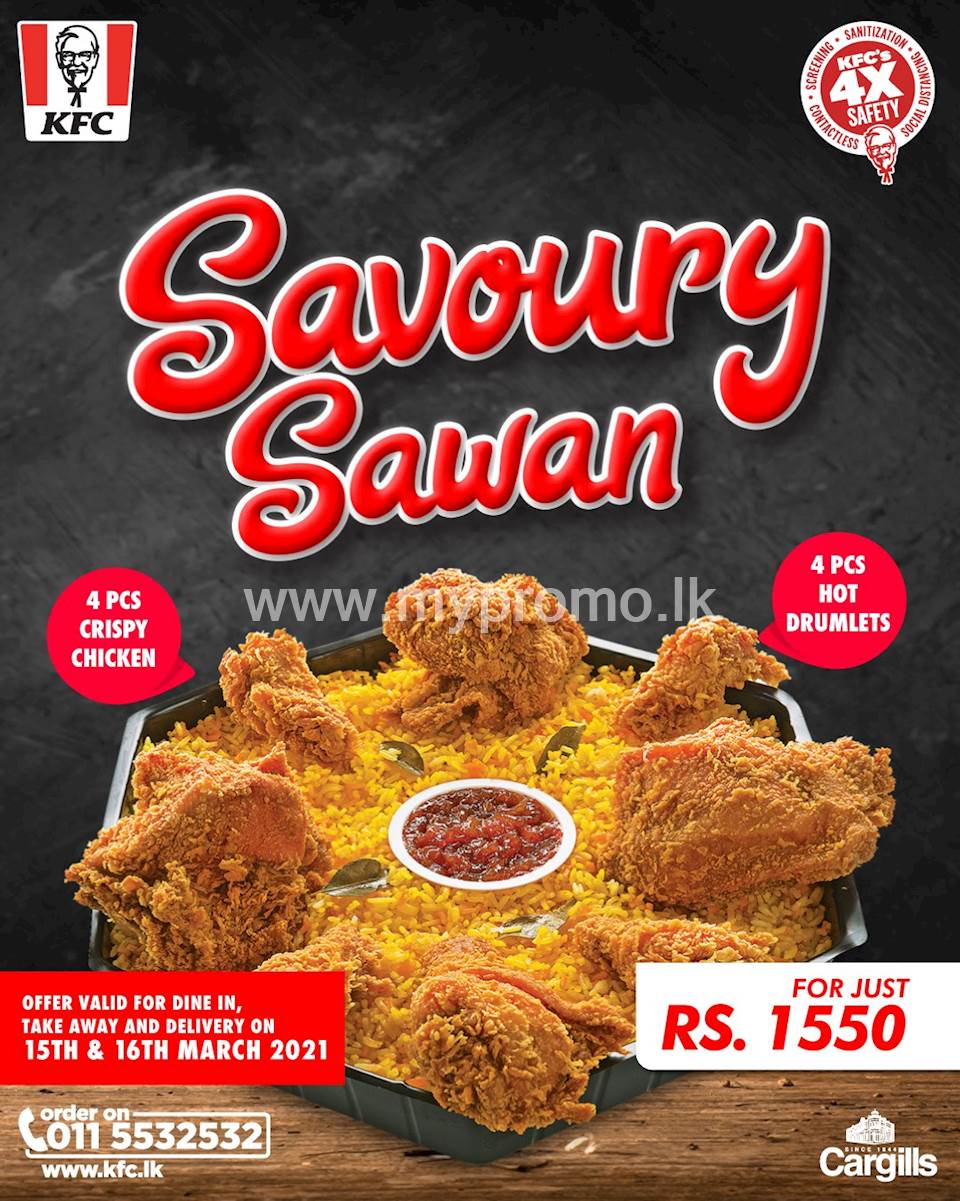 Savoury Sawan with chicken for just Rs.1,550 at KFC Sri Lanka
