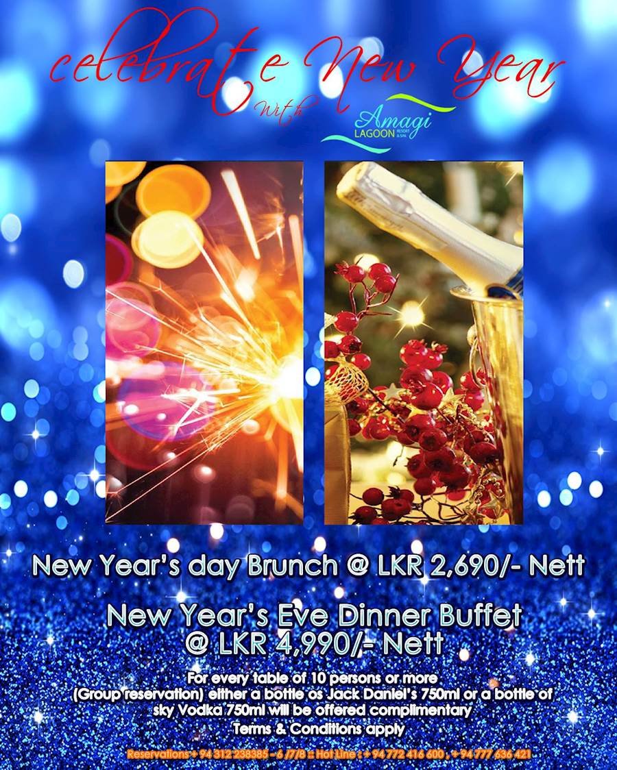 Celebrate New year at AMAGI LAGOON RESORT AND SPA on 31st December 2016 and 1st January 2017