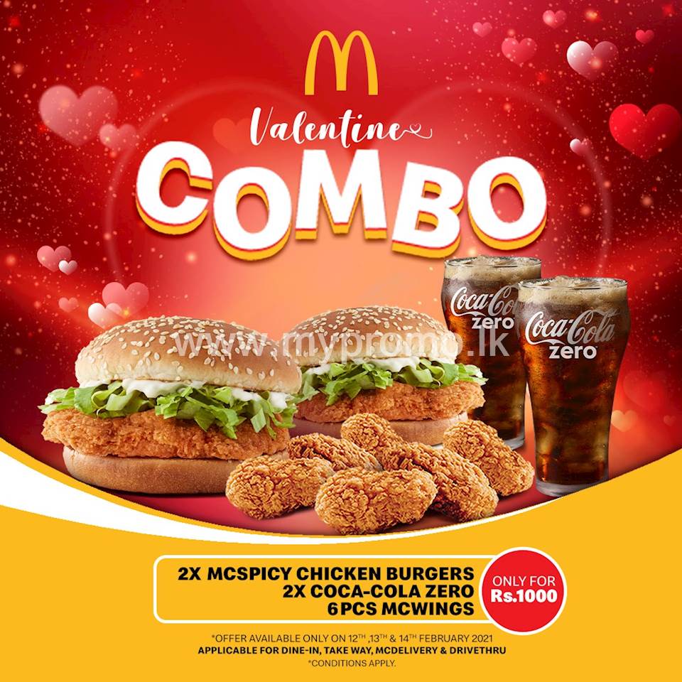 Get 2 Mcspicy Burgers 6 Pcs Mc Wings And 2 Coke Zero For Just Rs 1 000 On This Valentine At Mcdonald S