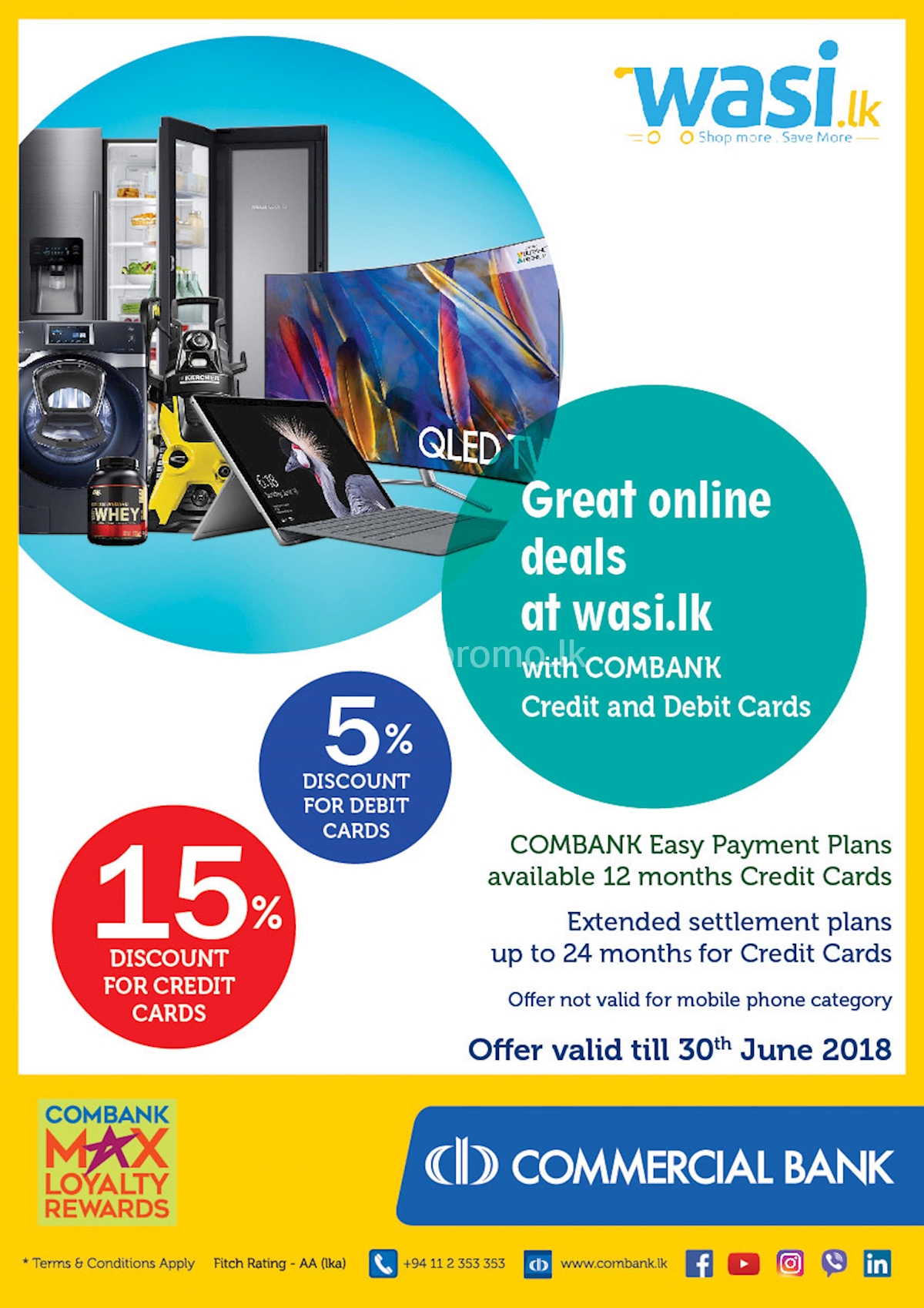 Great Online Deals at Wasi.lk with Combank Cards