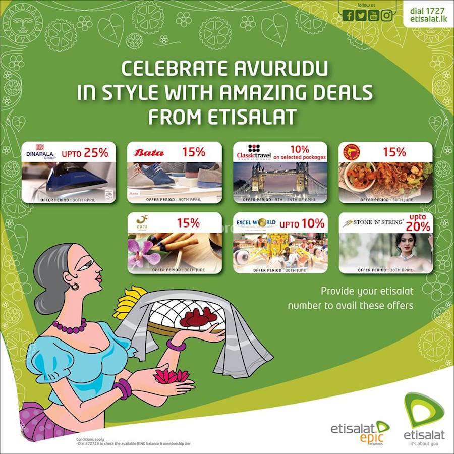 Celebrate this Avurudu in Style with amazing Deals from ETISALAT up to 25% OFF