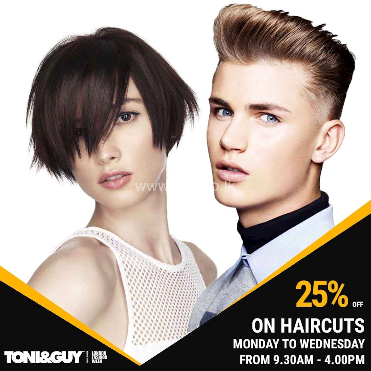 25 Off On Haircuts From Monday To Wednesday At Toni And Guy