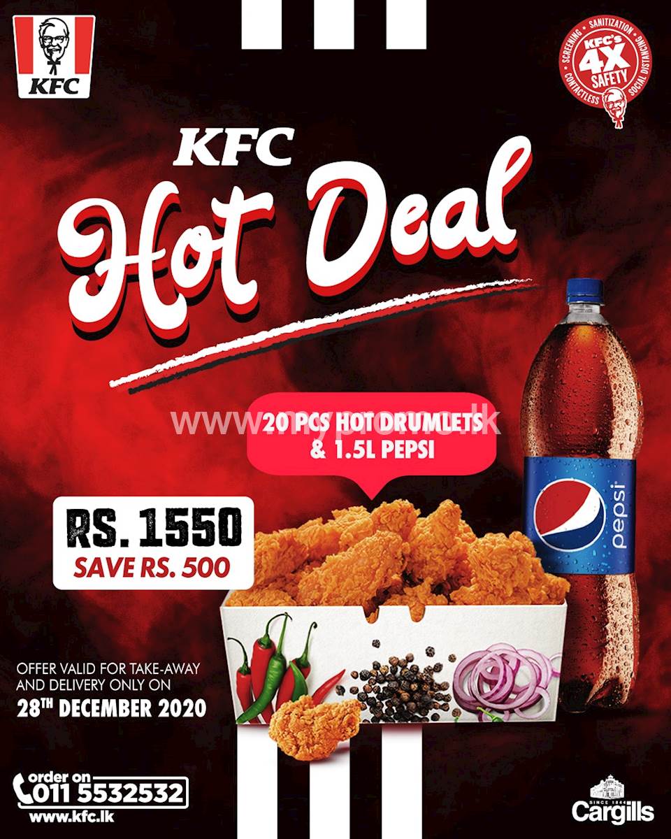 Kfc Hot Deal Buy 20pc Hot Drumlets And 15l Pepsi For Just Rs 1550 1373