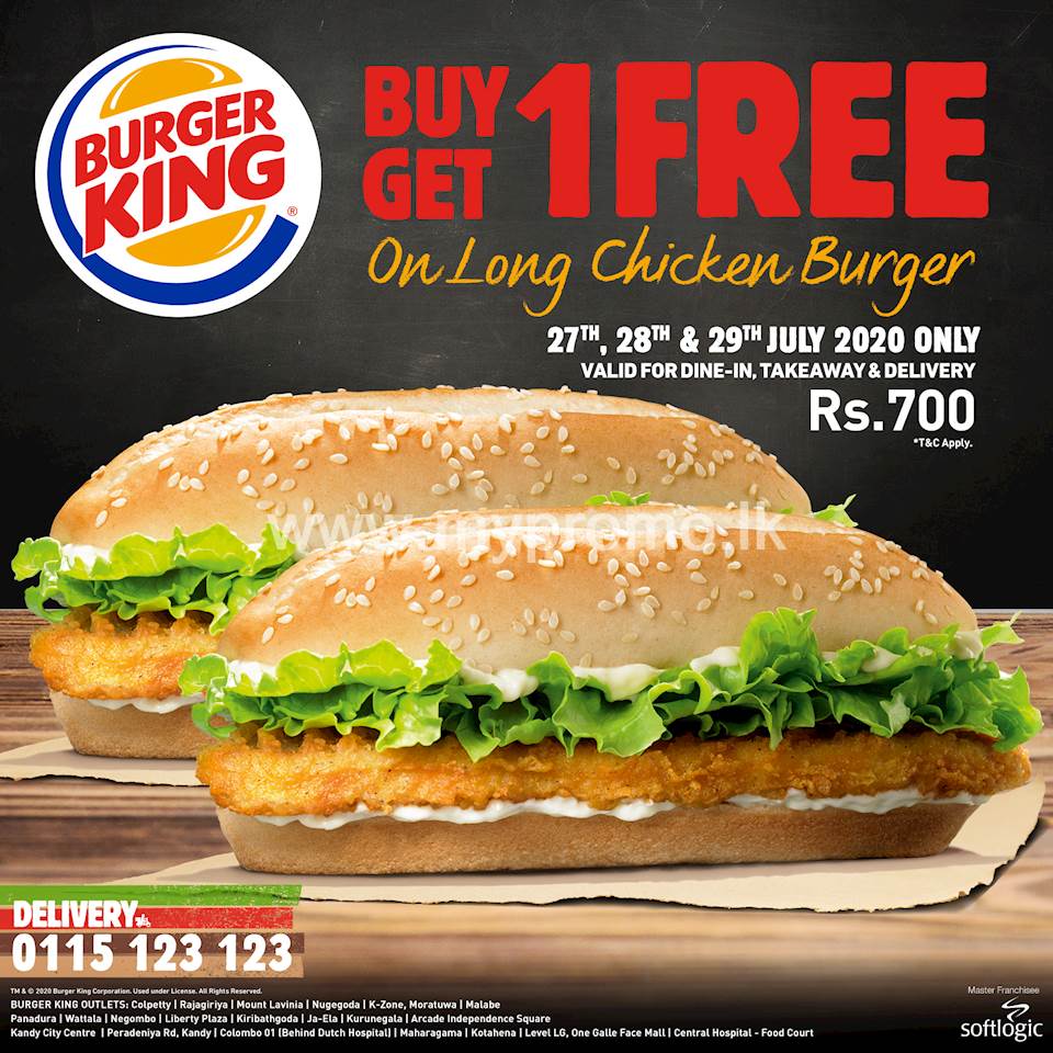 Grab a Delicious Long Chicken Burger and get another absolutely FREE at Burger King