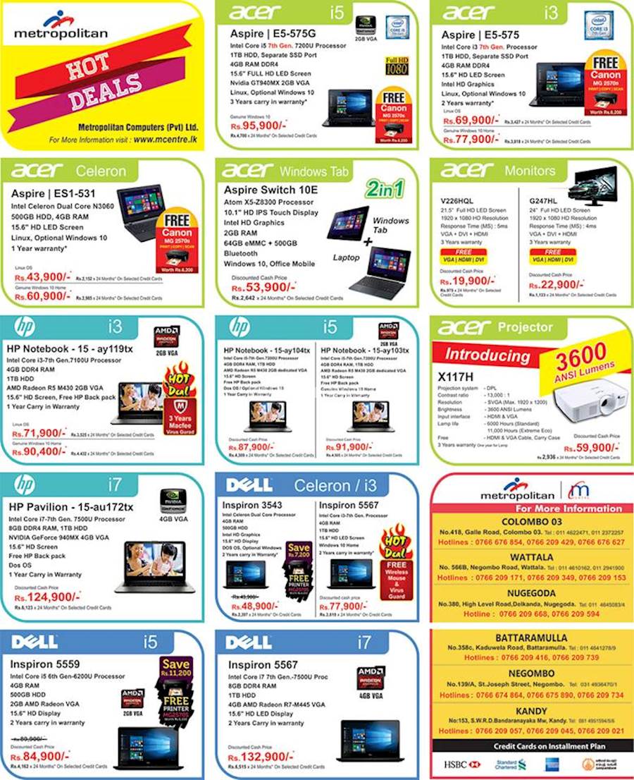 Hot deals for Laptops from METROPOLITAN M CENTRE