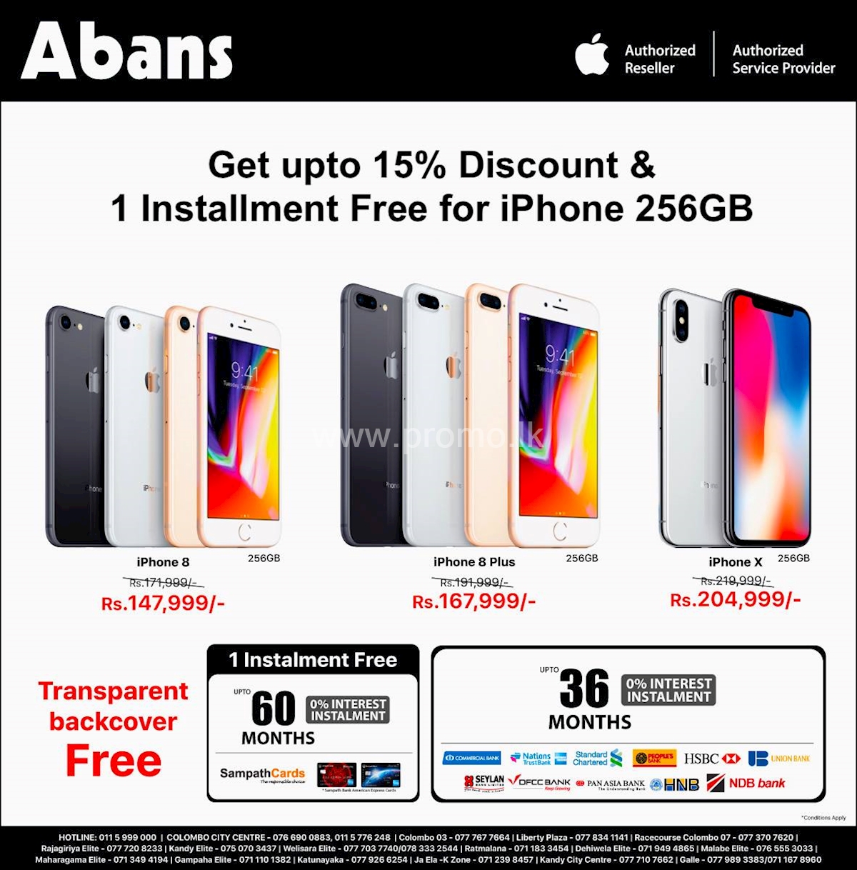 Get upto 15 Discount and 1 Installment Free for iPhone 256GB from Abans