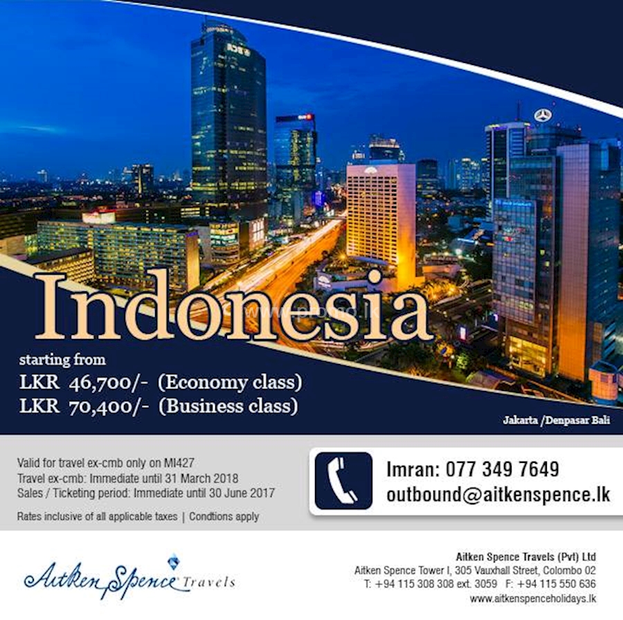 Get amazing travel packages from AITKEN SPENCE TRAVELS to INDONESIA