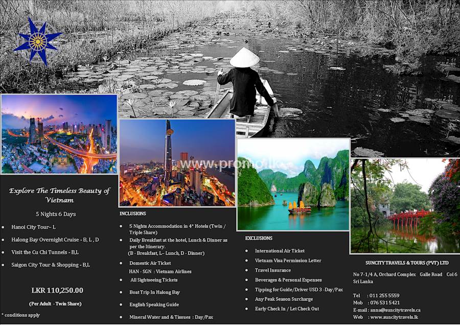 Best Vietnam tour packages from SUNCITY TRAVELS AND TOURS
