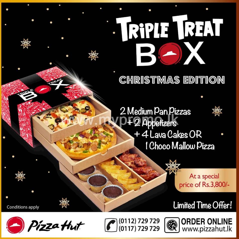 Introducing the TRIPLE TREAT BOX CHRISTMAS EDITION from Pizza Hut