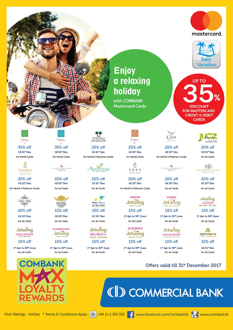 Enjoy a Relaxing Holiday with COMBANK Mastercard Cards at the following Hotels