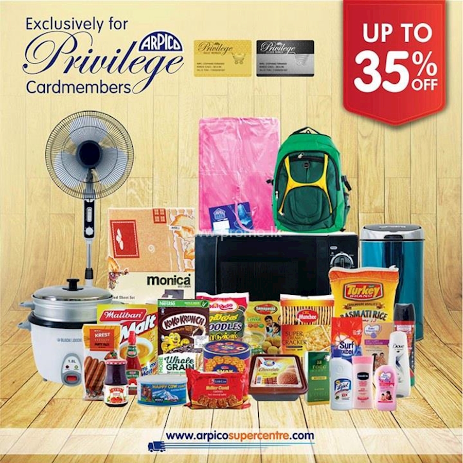 Exclusively for ARPICO PRIVILEGE Card members get the Best Offers on Best brands on daily essentials and household products