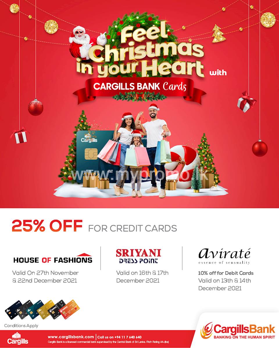 Enjoy amazing clothing offers this festive season for Cargills Bank Card