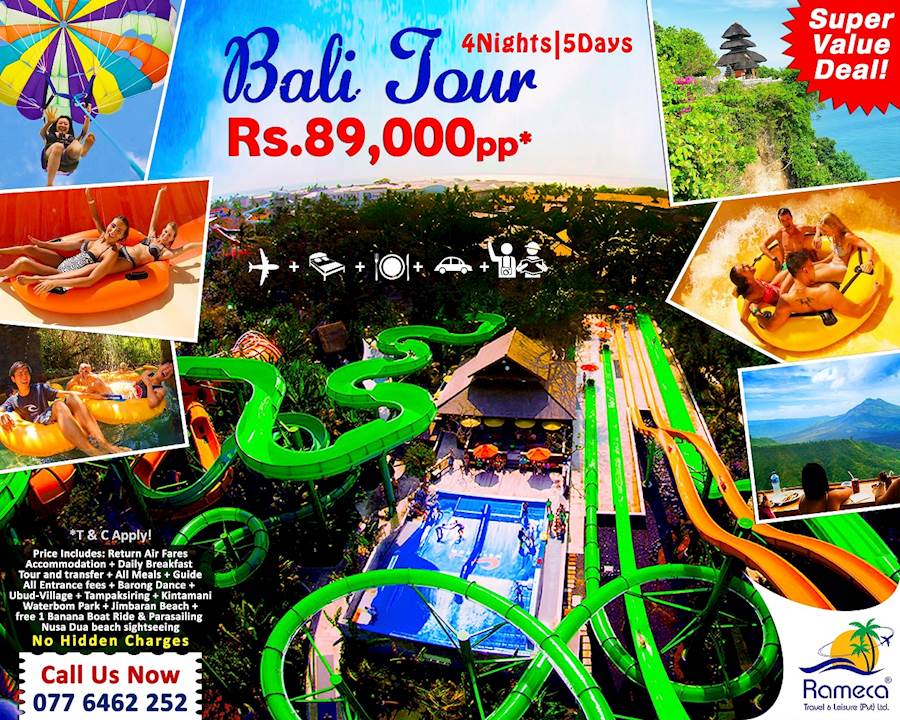 BALI Best Tour packages from RAMECA TRAVEL and LEISURE until 31st December 2016