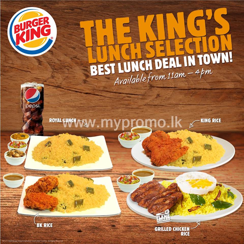 The Burger King's Lunch Selection