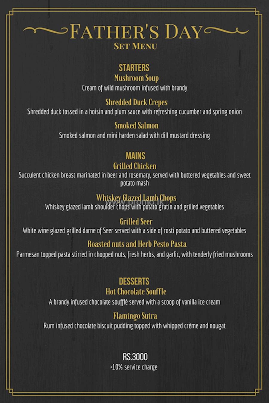 Special Set Menu just for the Dads to celebrate Father's Day this weekend!! from FLAMINGO HOUSE