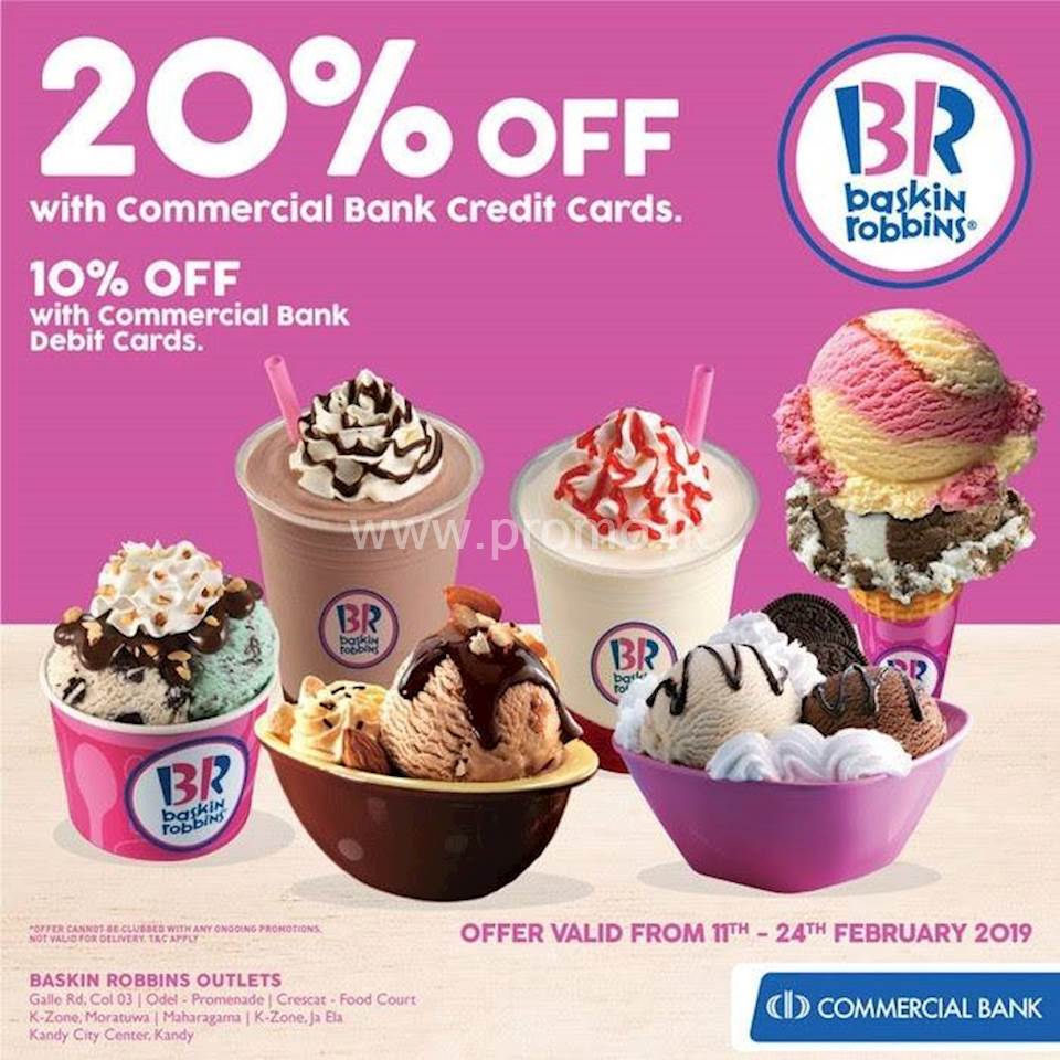 Enjoy 20% off with Commercial Bank Credit Cards and 10% off with Debit ...