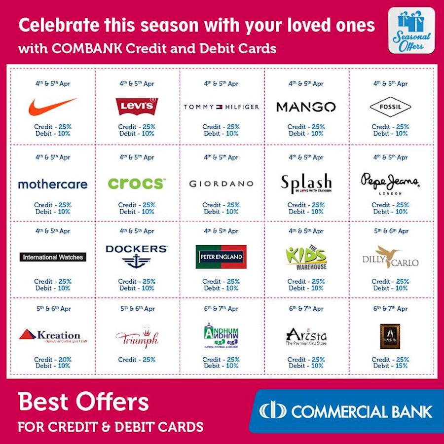 Get Seasonal Offers up to 50% OFF on selected Clothing store from COMMERCIAL BANK