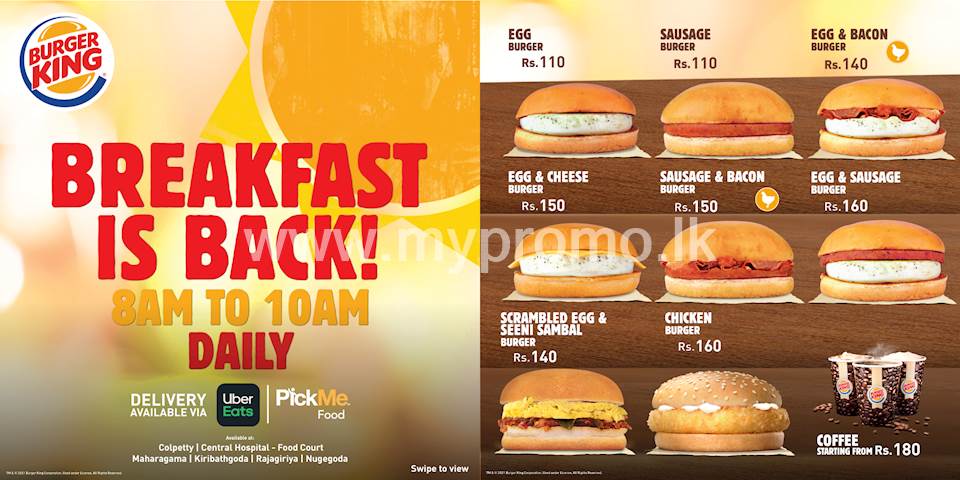Burger King Breakfasts Is Back On The Menu