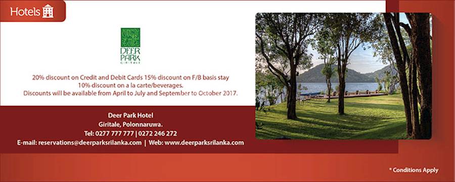 Get amazing Discounts from COMMERCIAL BANK Credit and Debit cards at DEER PARK HOTEL