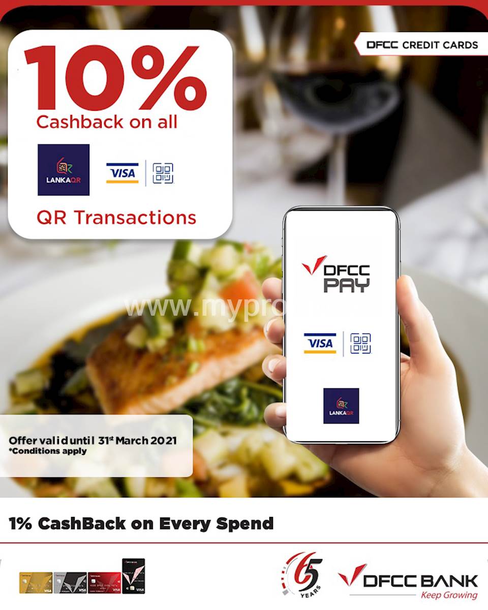 Enjoy 10% cashback on QR transactions through the DFCC Pay App!