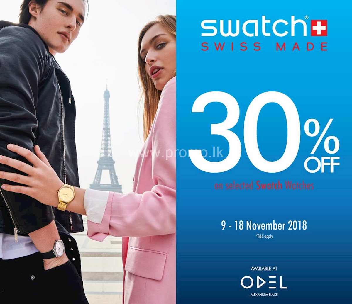 Get 30% Off on selected Swatch Watches at Odel