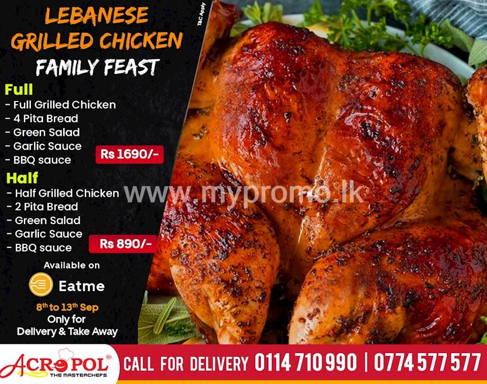 Lebanese Grilled Chicken Family Feast at Acropol Restaurant