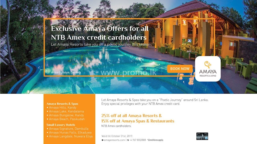Exclusive Amaya Offers for all NTB Amex Credit Cardholders