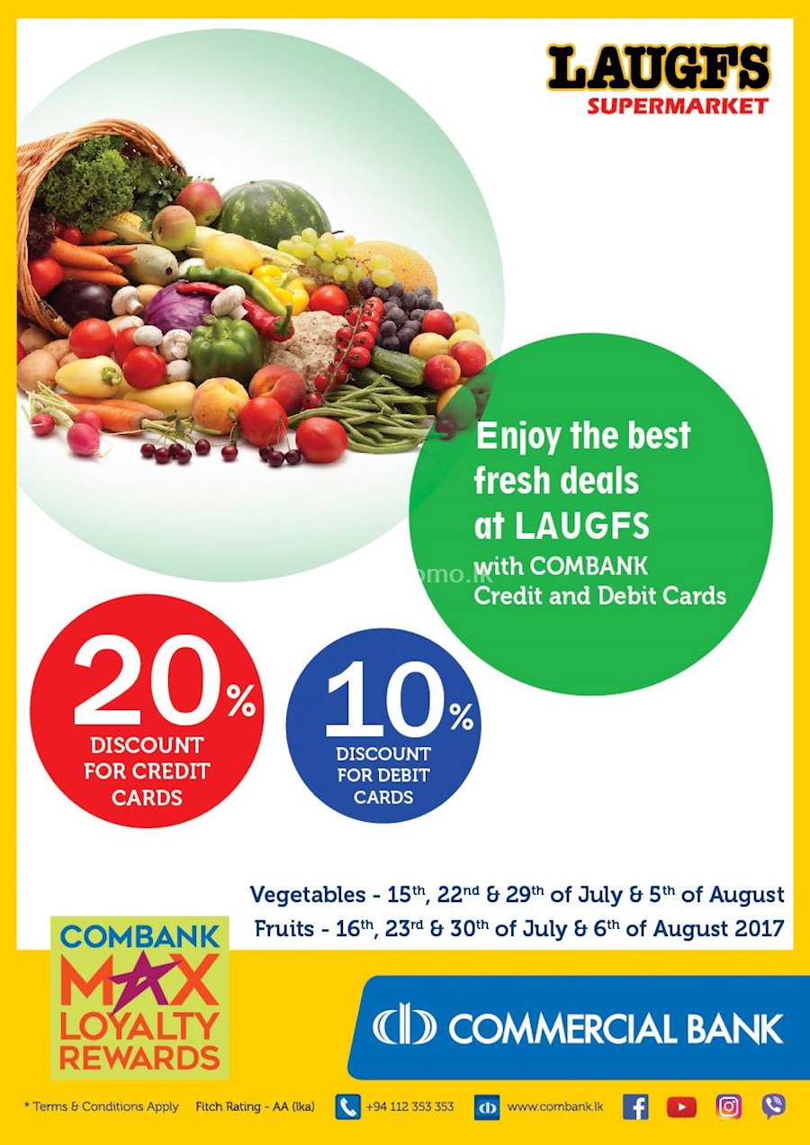 Enjoy the best fresh deals at LAUGFS with COMBANK Credit and Debit Cards