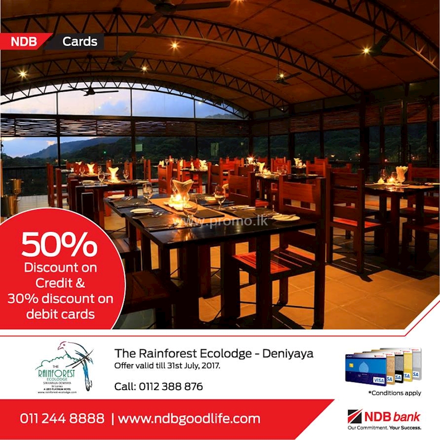 Enjoy 50% OFF on Credit cards and 30% OFF on Debit cards at THE RAINFOREST ECOLODGE