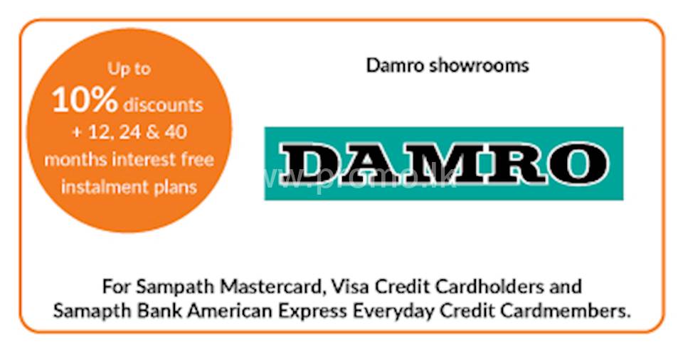 Up To 10 Discount At All Damro Showrooms For All Sampath Bank