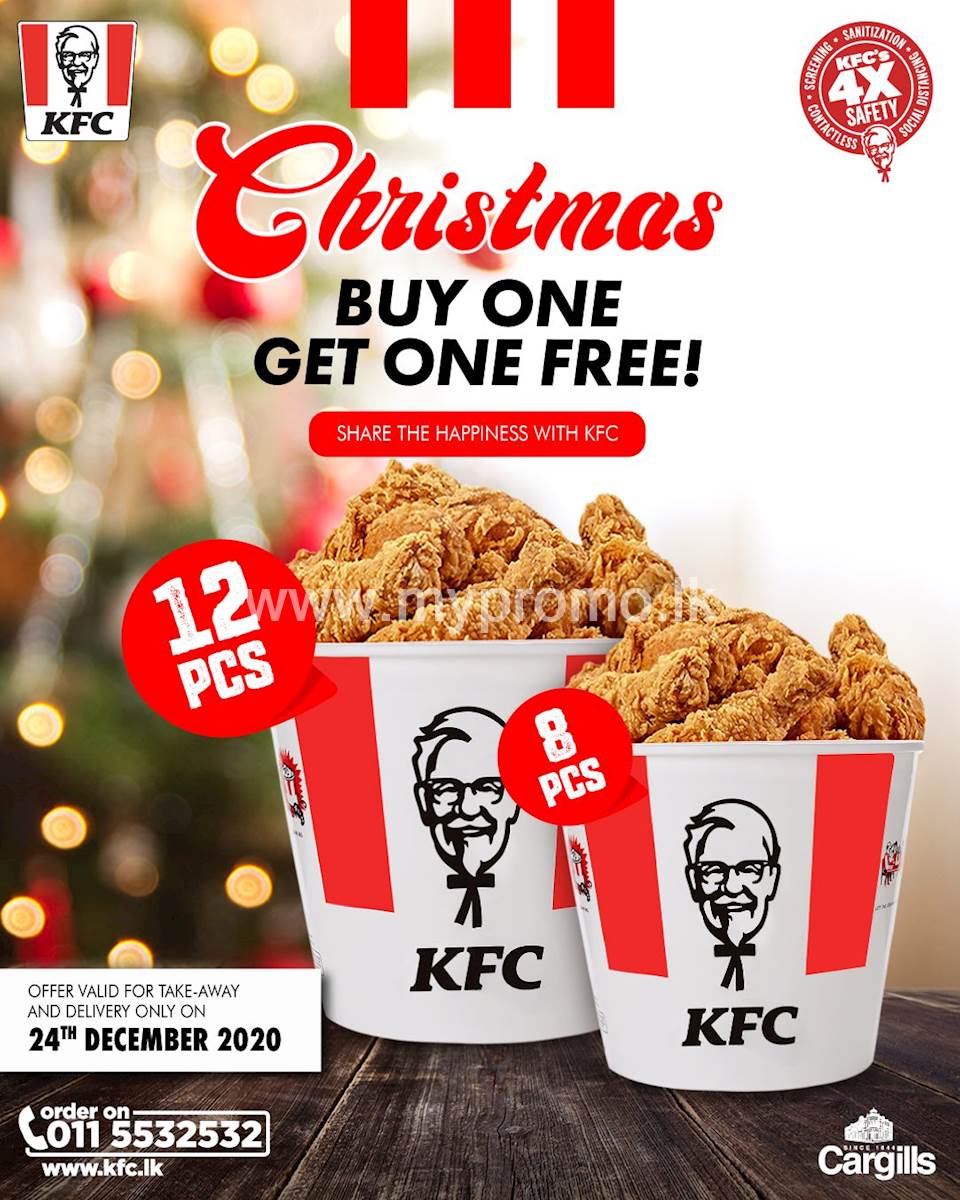 Buy a 12 PC bucket and get a 8PC bucket Free at KFC