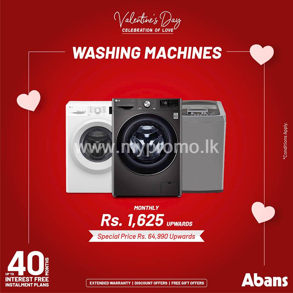 Washing Machines special reduced prices with zero interest payments