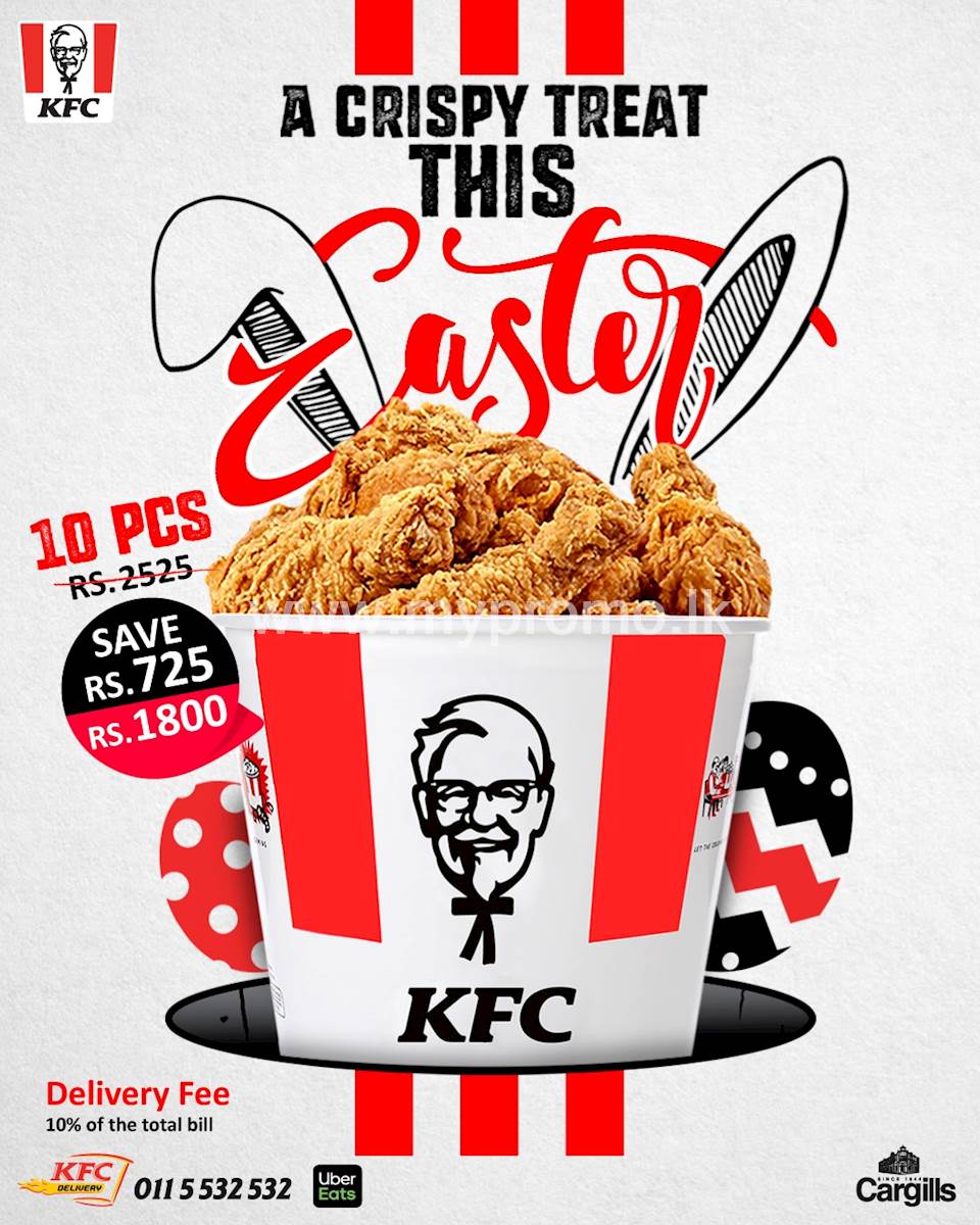 KFC We are offering our 10Pcs Crispy Chicken for just Rs. 1,800/ on