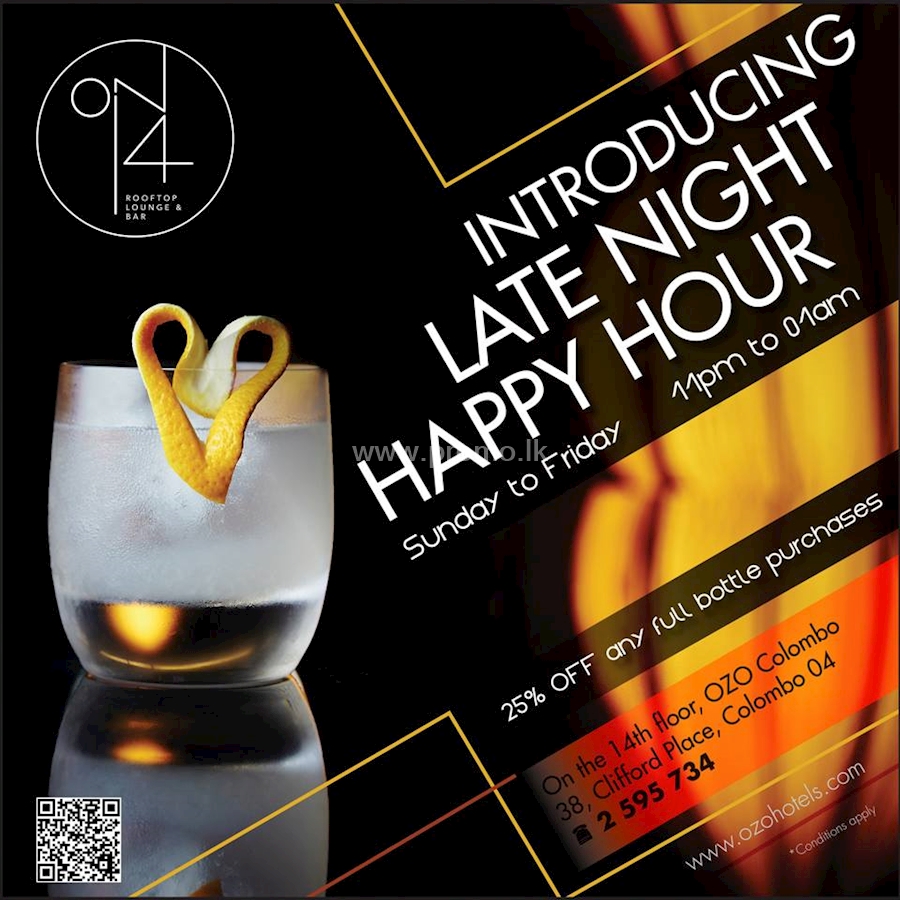 Late Night Happy Hour At On 14 Rooftop Lounge And Bar