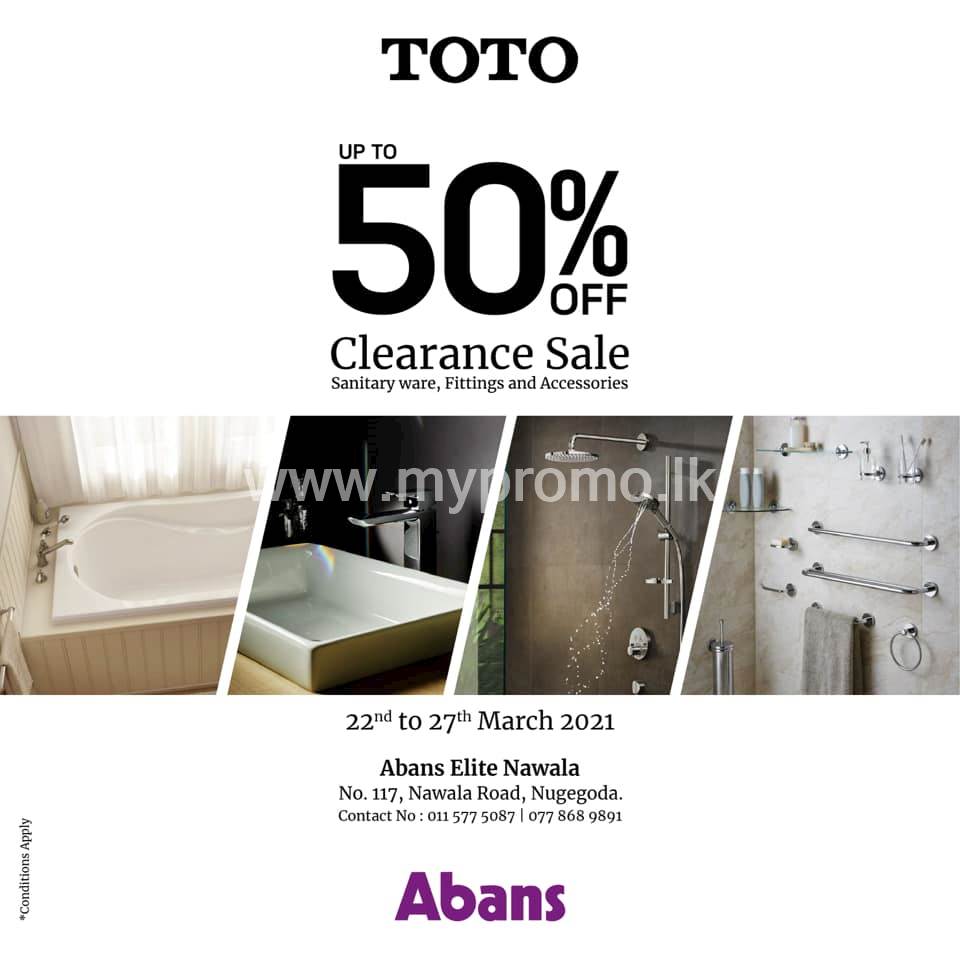 Clearance Up To 50 off on TOTO Sanitary ware, Fittings, and