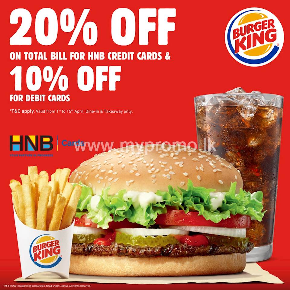 Get 20% Off on total bill for HNB Credit Cards and 10% off on Debit ...