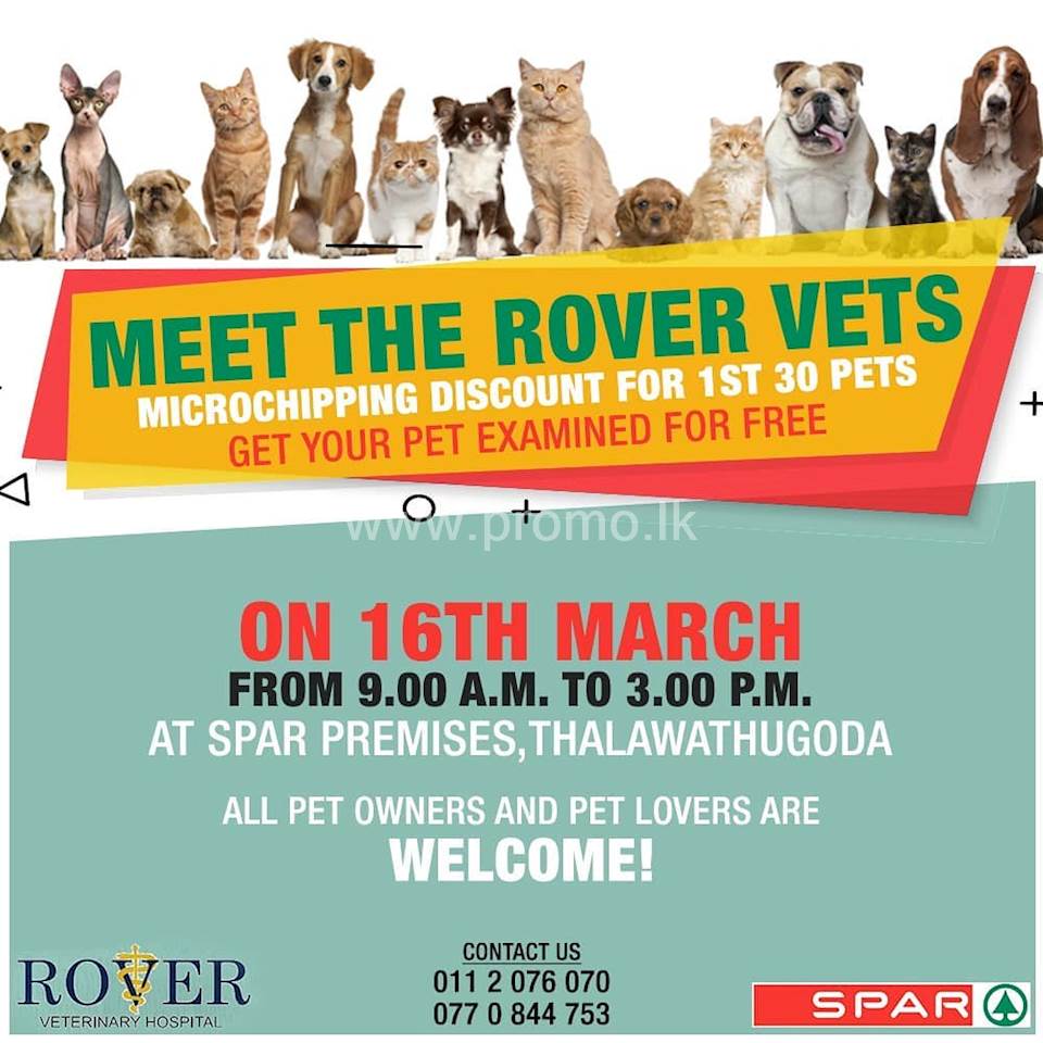 FREE examinations for your pets at SPAR Sri Lanka