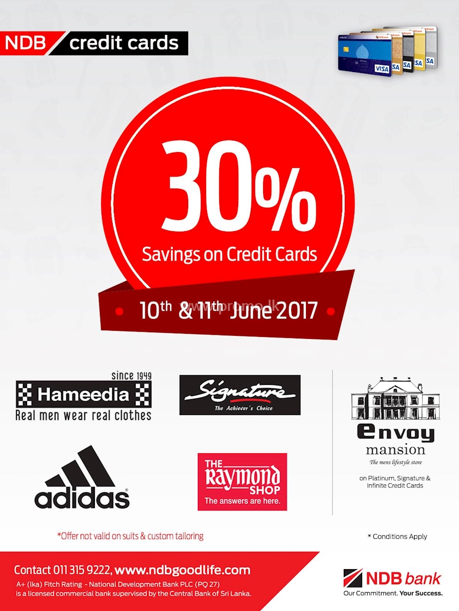 Enjoy this weekend with amazing clothing offers on NDB credit cards from selected stores