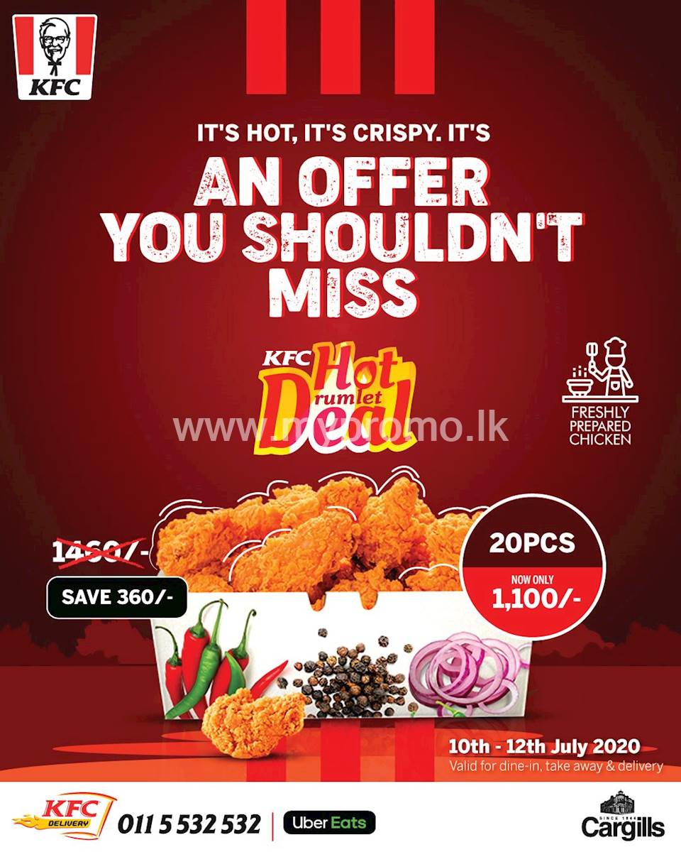 Kfc Deal Get 20 Pcs Of Hot Drumlets For Rs1100 Only 7255