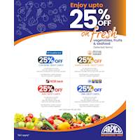 Enjoy amazing credit card offers on a range of selected vegetables, fruits & seafood at Arpico Supercentre