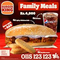 Get 4x Spicy Chicken Subs + 4x Hash Browns+ 4x Drinks for Rs,4000 at Burger King