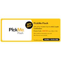 20% Off on PickMe Flash for BOC Credit Cardholders