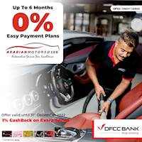 Enjoy up to 6 months 0% Easy Payment Plans at Arabian Motors with DFCC Credit Cards!