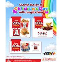 Enjoy these amazing Debit and Credit card offers from Cargills Bank and Cherish the joy of Children's Day