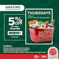 Get 5% OFF on your TOTAL BILL when you pay using your Amana Bank Debit Card at Cargills Food City