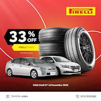 33% off on Pirelli Tyres at Toyota Lanka