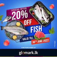 SAVE 20% on Fresh Seafood when you shop online at www.glomark.lk