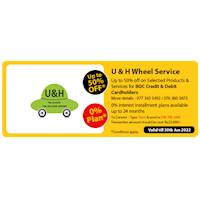 Get up to 50% off on Selected Products & Services for Bank of Ceylon Cards at U & H Wheel Service