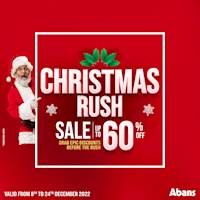 Up to 60% epic discounts at the Abans Christmas Rush