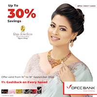 Enjoy up to 30% savings at Raja Jewellers with DFCC Credit Cards!